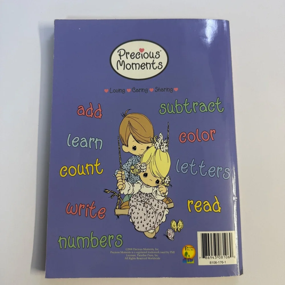 Vintage Y2K Precious moments learn & color coloring work book toddler pre school
